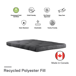 DHP Carson 6" Polyester Futon Mattress - Gray - Full