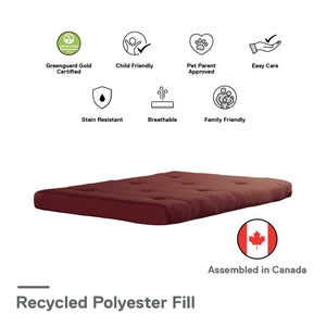 DHP Carson 6" Polyester Futon Mattress - Ruby Red - Full