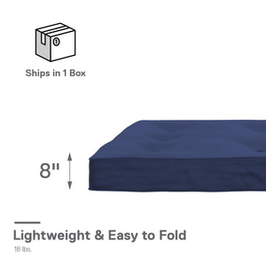 DHP Carson 8" Polyester Futon Mattress - Navy - Full