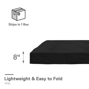 DHP Caden 8" Futon Mattress - Black - Full