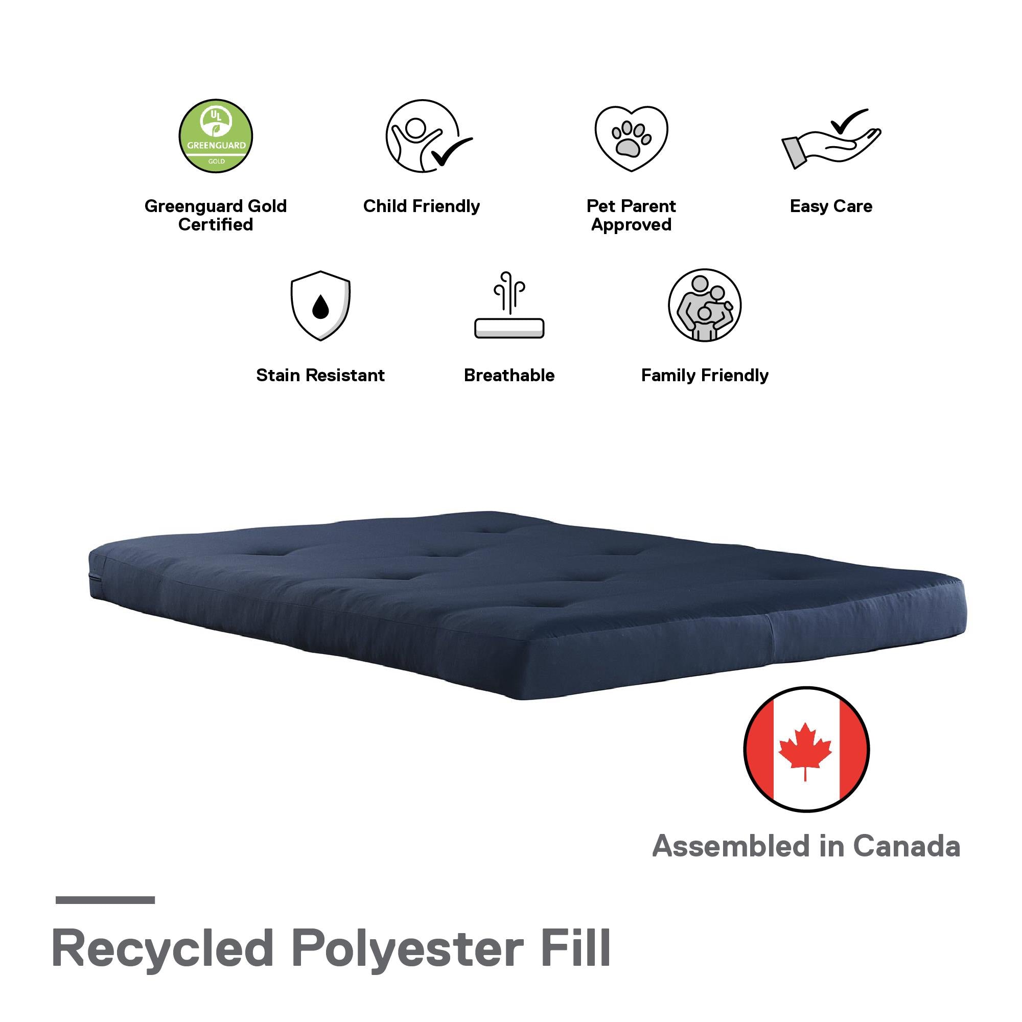 DHP Caden 6" Futon Mattress - Blue - Full