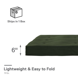 DHP Caden 6" Futon Mattress - Green - Full