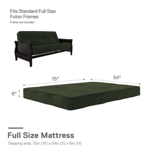 DHP Caden 6" Futon Mattress - Green - Full