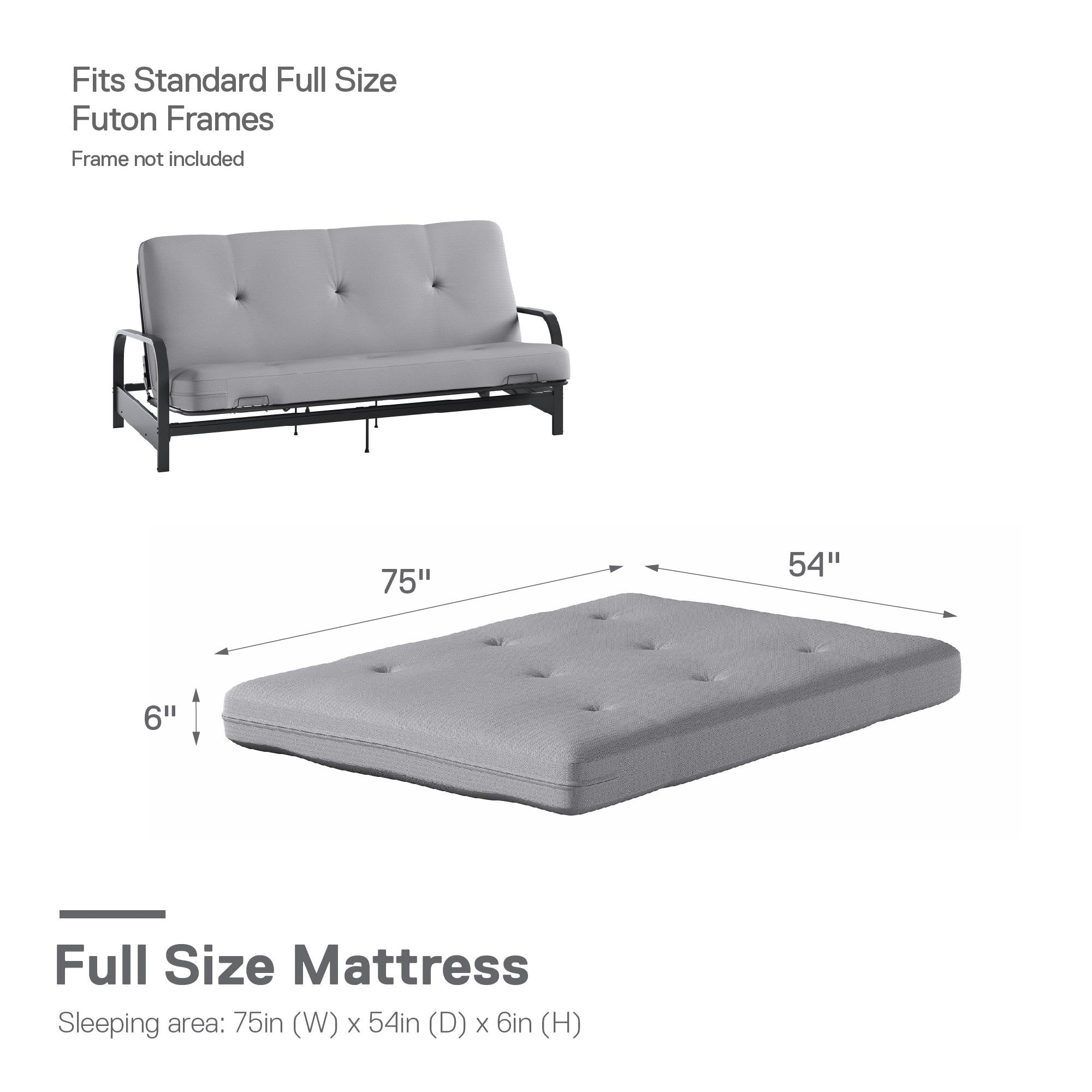 DHP Caden 6" Futon Mattress - Herringbone - Full