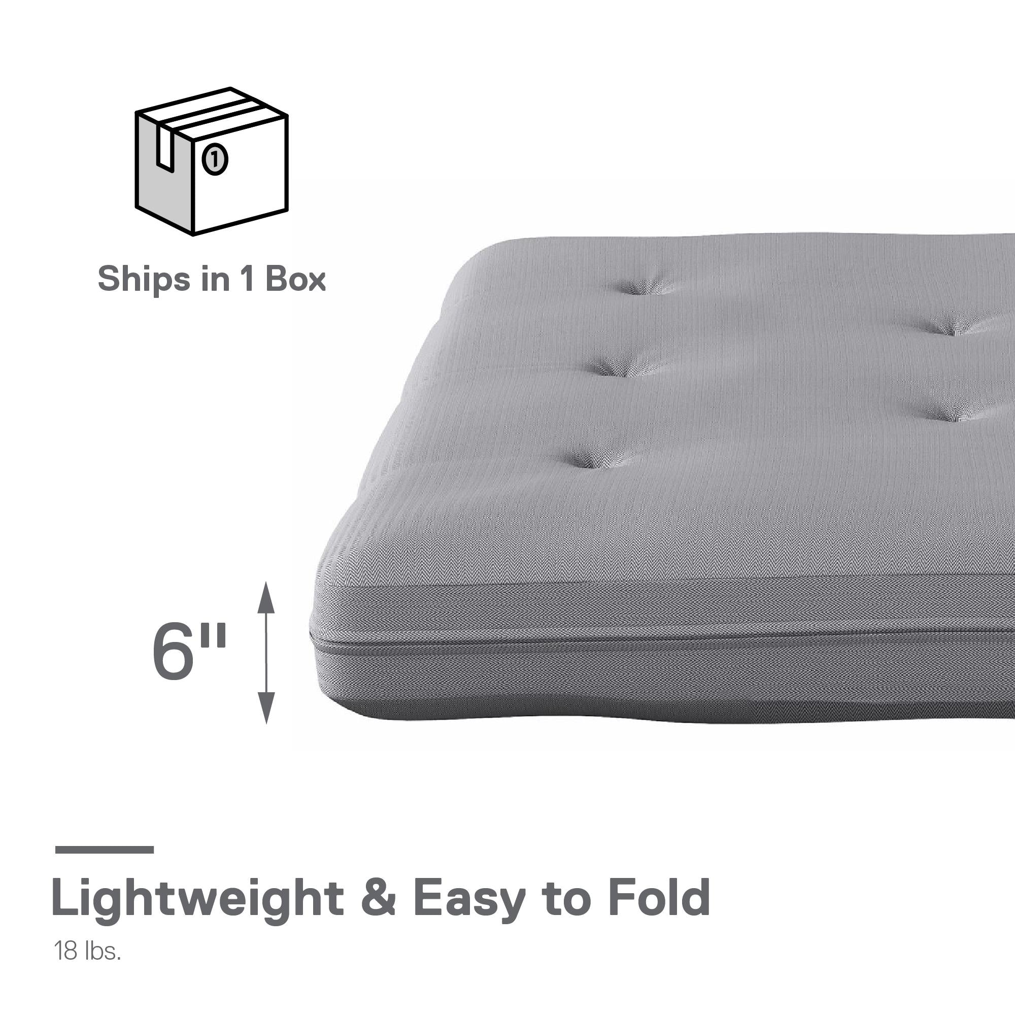 DHP Caden 6" Futon Mattress - Herringbone - Full