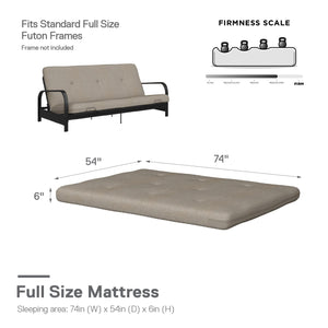 DHP Caddie 6" Futon Mattress - Oatmeal - Full