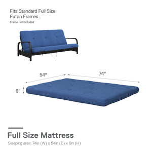DHP Caddie 6" Futon Mattress - Blue - Full