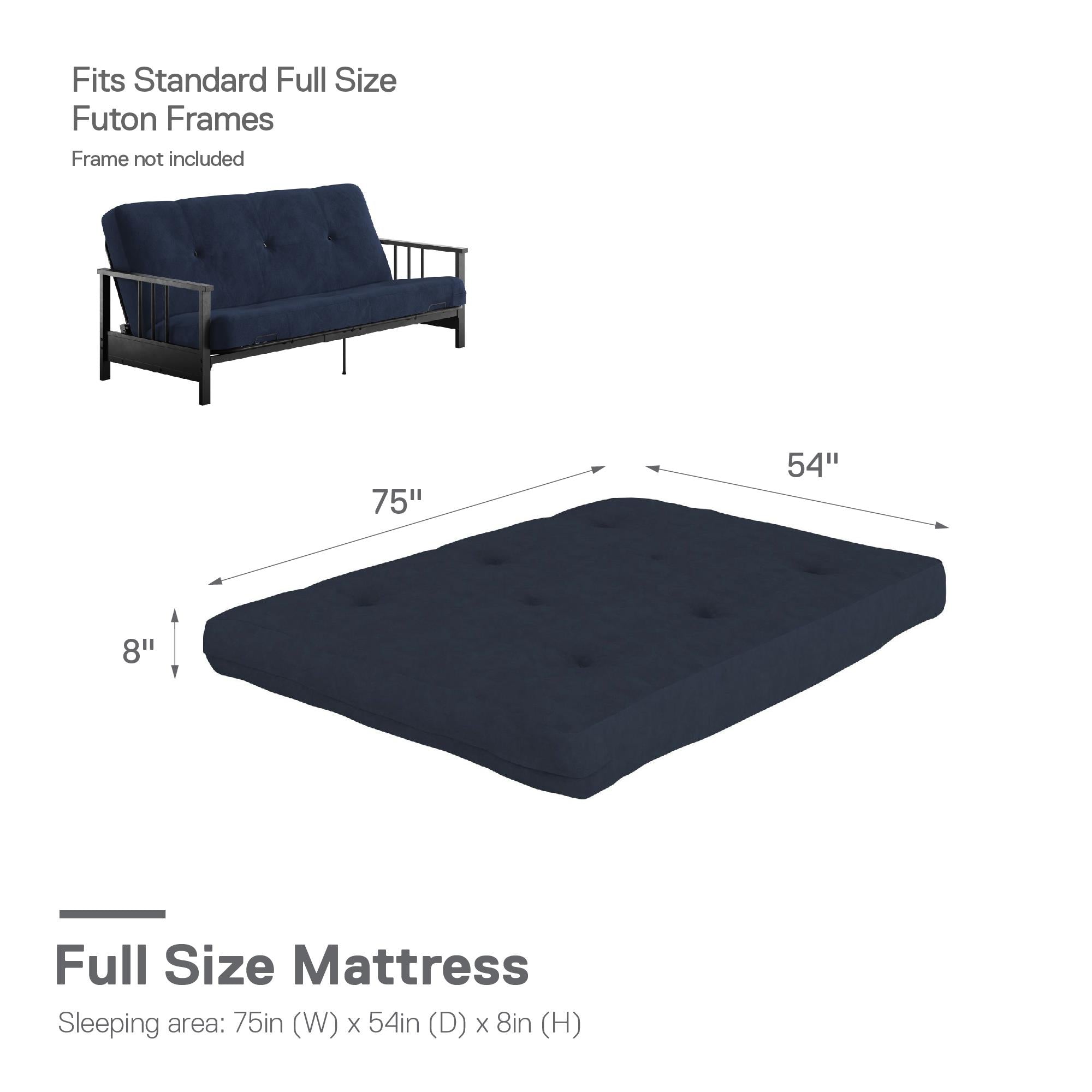 DHP Kali 8" Polyester Futon Mattress - Blue - Full