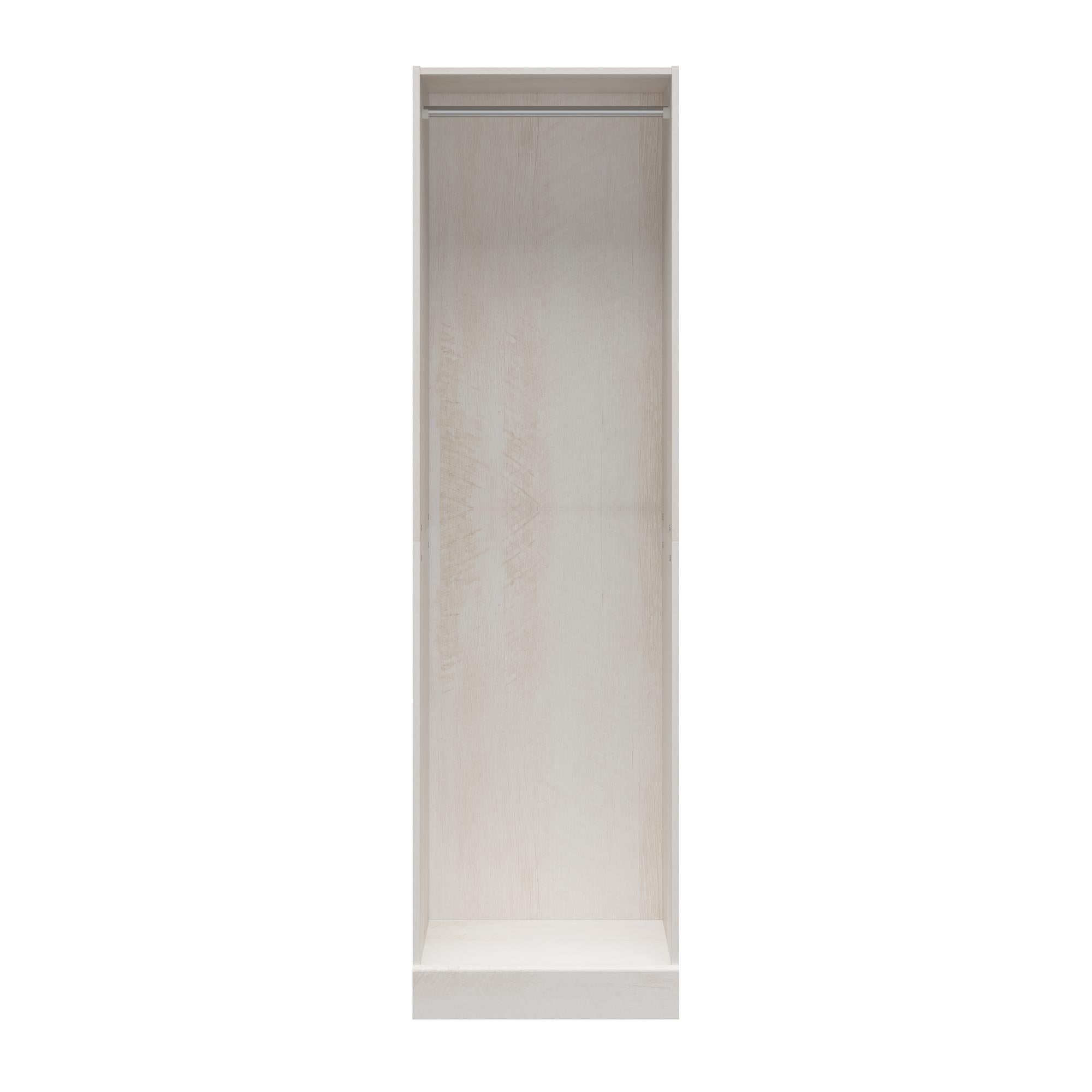 Systembuild Evolution Elba Open Shelf and Hanging Clothing Rod Modular Closet Unit - Ivory Oak