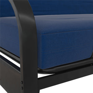 DHP Elbern Futon Set with Metal Frame and Mattress - Blue - Full
