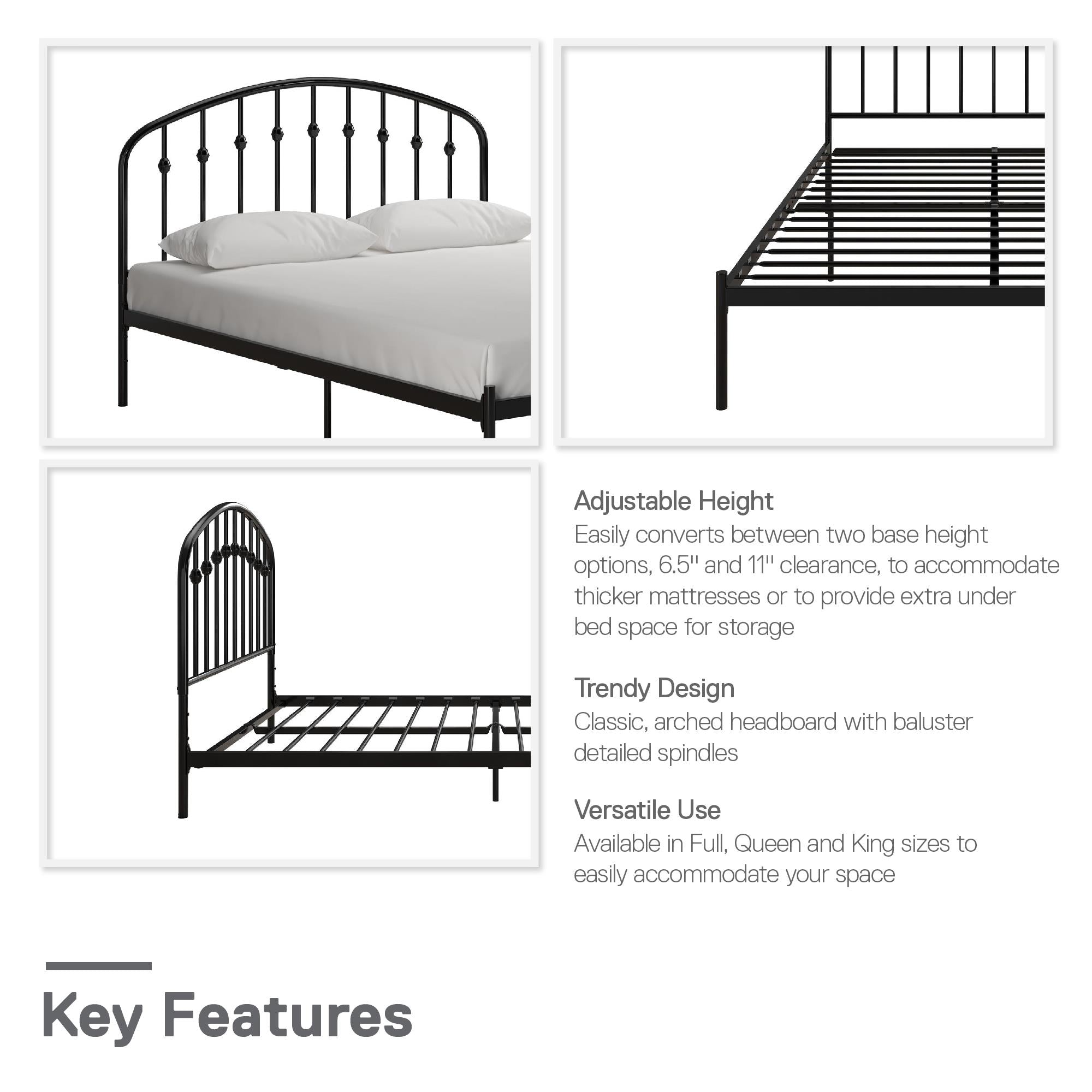 DHP Narla Metal Bed Frame - Black - Full