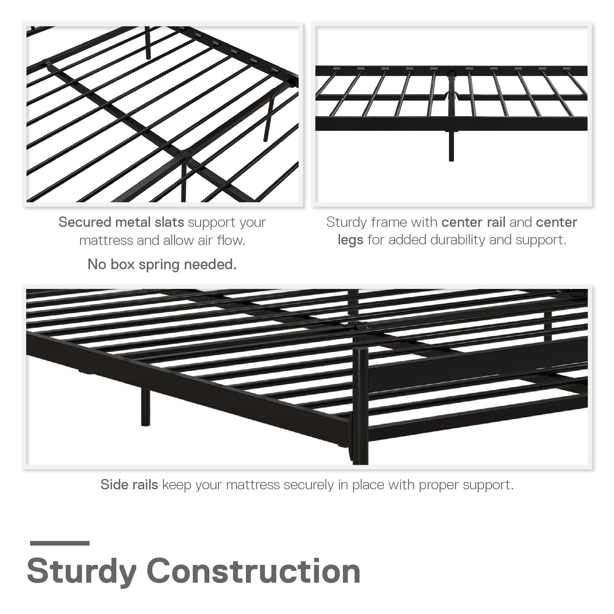 DHP Narla Metal Bed Frame - Black - Full