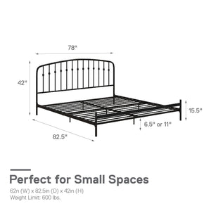 DHP Narla Metal Bed Frame - Black - King