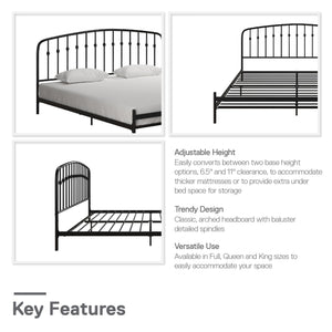 DHP Narla Metal Bed Frame - Black - King