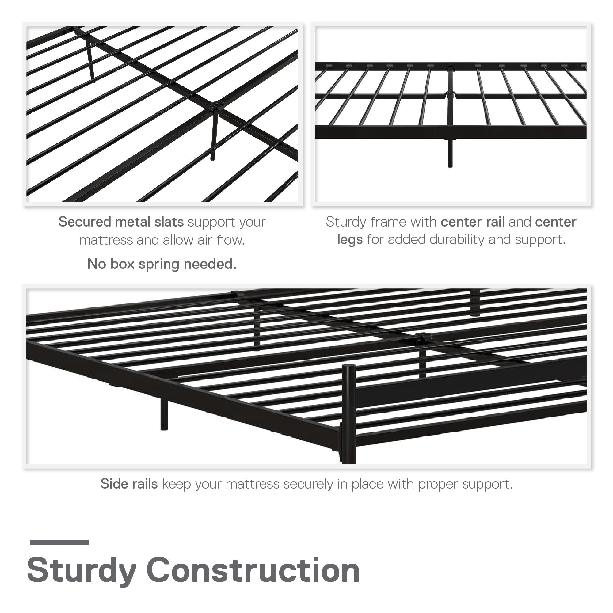 DHP Narla Metal Bed Frame - Black - King