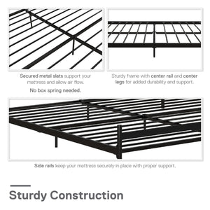 DHP Narla Metal Bed Frame - Black - King