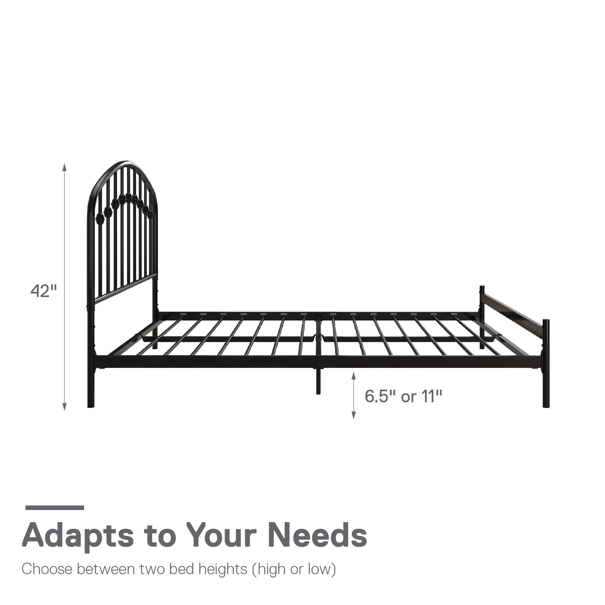 DHP Narla Metal Bed Frame - Black - Queen