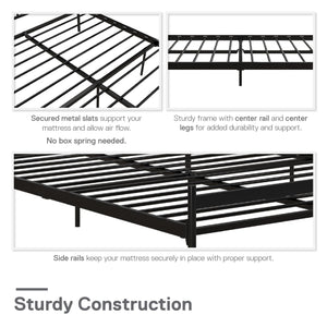 DHP Narla Metal Bed Frame - Black - Queen