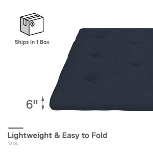 DHP Eve 6"  Polyester Futon Mattress - Blue - Full