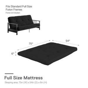 DHP Eve 6"  Polyester Futon Mattress - Black - Full