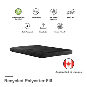 DHP Eve 6"  Polyester Futon Mattress - Black - Full