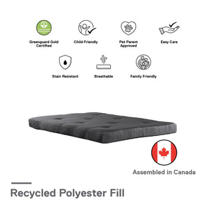 DHP Eve 6"  Polyester Futon Mattress - Gray - Full