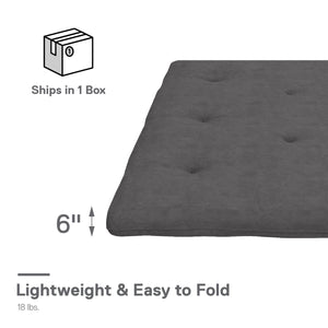 DHP Eve 6"  Polyester Futon Mattress - Gray - Full