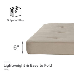 DHP Eve 6"  Polyester Futon Mattress - Tan - Full