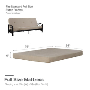 DHP Eve 6"  Polyester Futon Mattress - Tan - Full