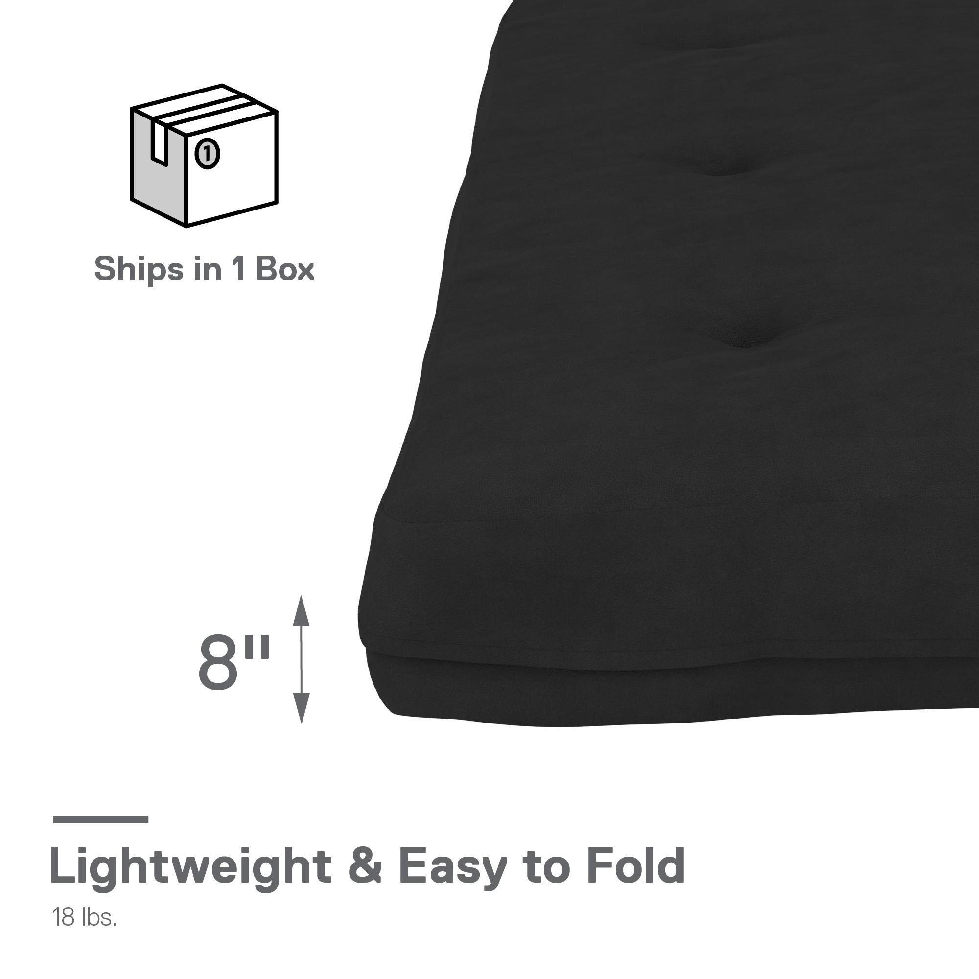 DHP Eve 8"  Polyester Futon Mattress - Black - Full