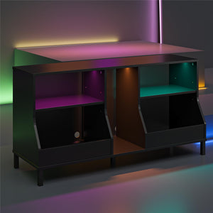 NTense Falcon Youth Gaming TV Stand w/ ARGB LED Lights - Matte Black