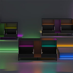 NTense Falcon Youth Gaming TV Stand w/ ARGB LED Lights - Matte Black