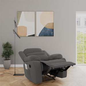DHP Miller Pushback Recliner with Cupholder - Gray