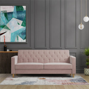 CosmoLiving Liberty Futon Sofa Bed with Storage - Blush