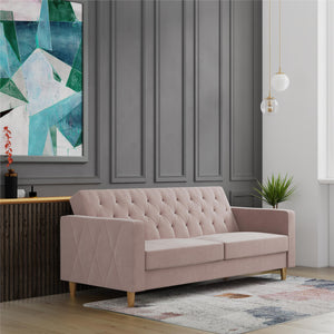CosmoLiving Liberty Futon Sofa Bed with Storage - Blush
