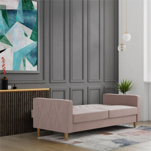 CosmoLiving Liberty Futon Sofa Bed with Storage - Blush