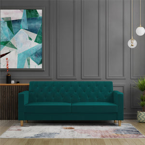 CosmoLiving Liberty Futon Sofa Bed with Storage - Green