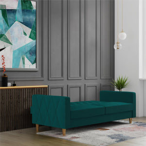 CosmoLiving Liberty Futon Sofa Bed with Storage - Green