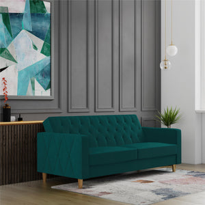 CosmoLiving Liberty Futon Sofa Bed with Storage - Green