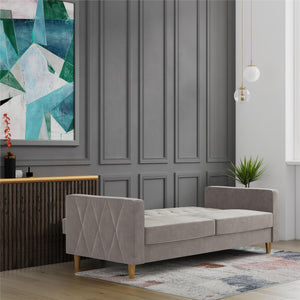 CosmoLiving Liberty Futon Sofa Bed with Storage - Light Gray