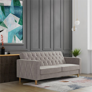 CosmoLiving Liberty Futon Sofa Bed with Storage - Light Gray