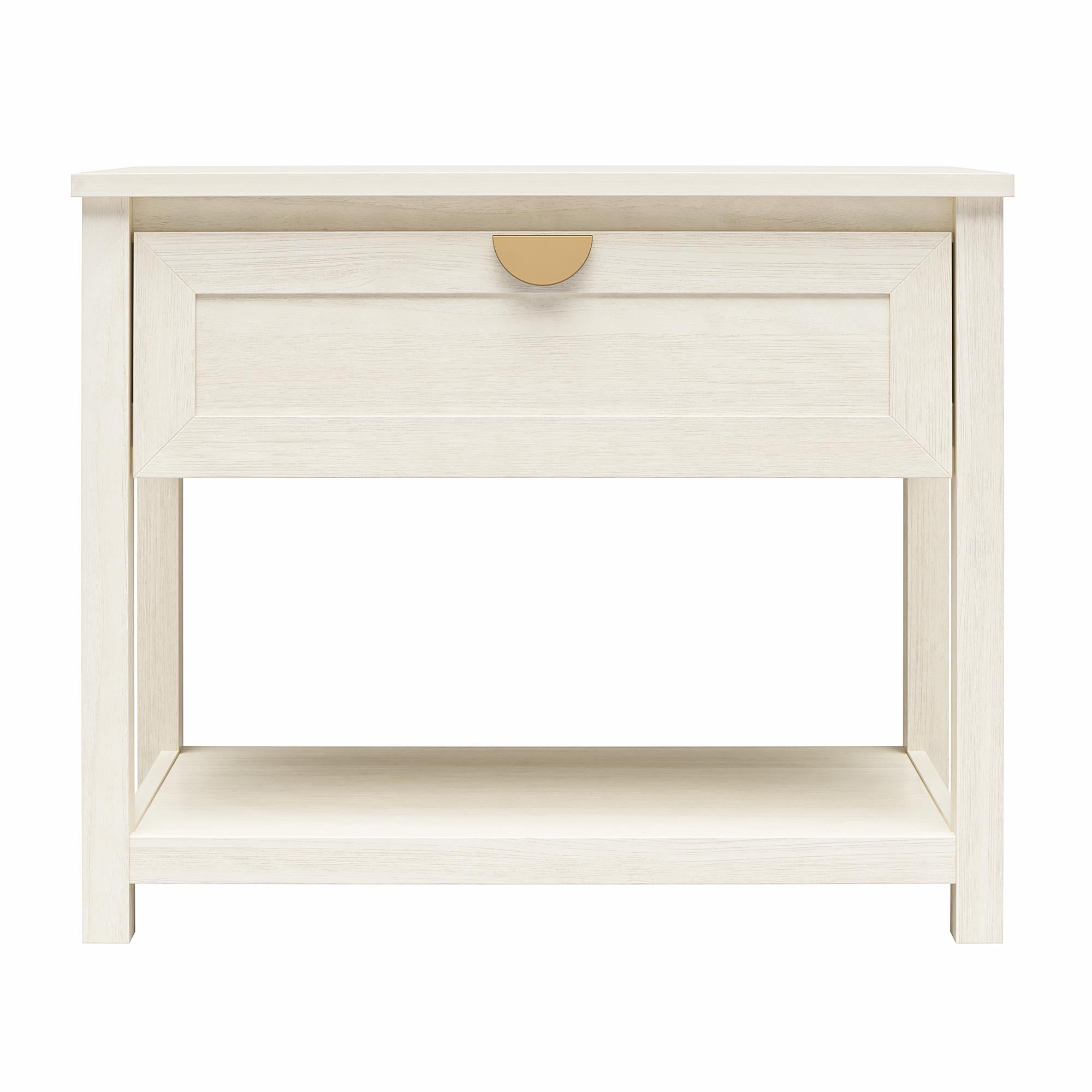 Mr. Kate Primrose Wide 1 Drawer Nightstand with Open Shelf - Ivory Oak