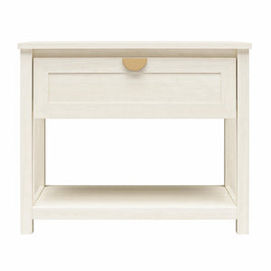 Mr. Kate Primrose Wide 1 Drawer Nightstand with Open Shelf - Ivory Oak