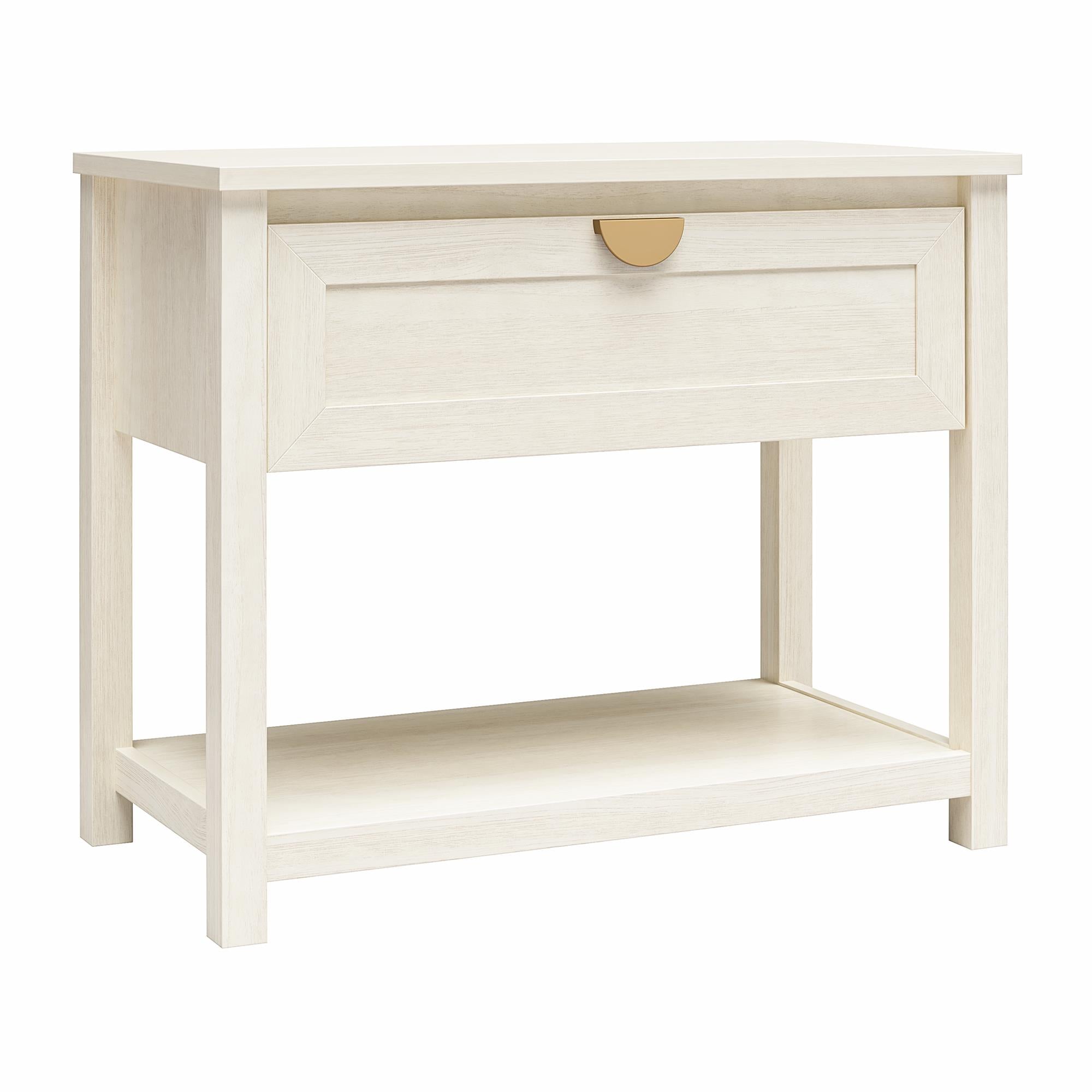Mr. Kate Primrose Wide 1 Drawer Nightstand with Open Shelf - Ivory Oak