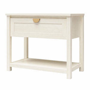 Mr. Kate Primrose Wide 1 Drawer Nightstand with Open Shelf - Ivory Oak