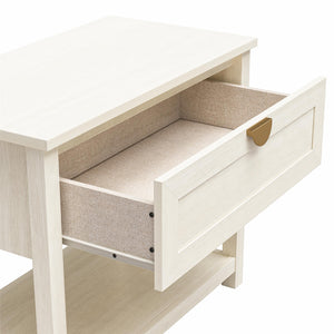 Mr. Kate Primrose Wide 1 Drawer Nightstand with Open Shelf - Ivory Oak