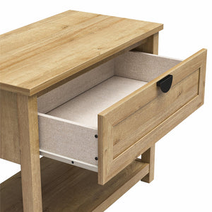 Mr. Kate Primrose Wide 1 Drawer Nightstand with Open Shelf - Natural