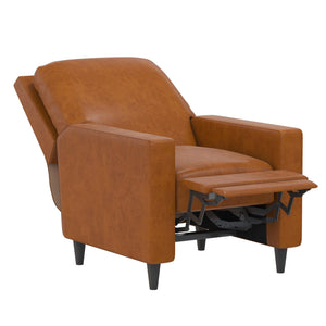 Novogratz Lana Pushback Recliner - Camel Faux Leather