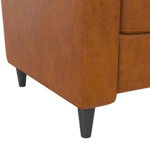 Novogratz Lana Pushback Recliner - Camel Faux Leather