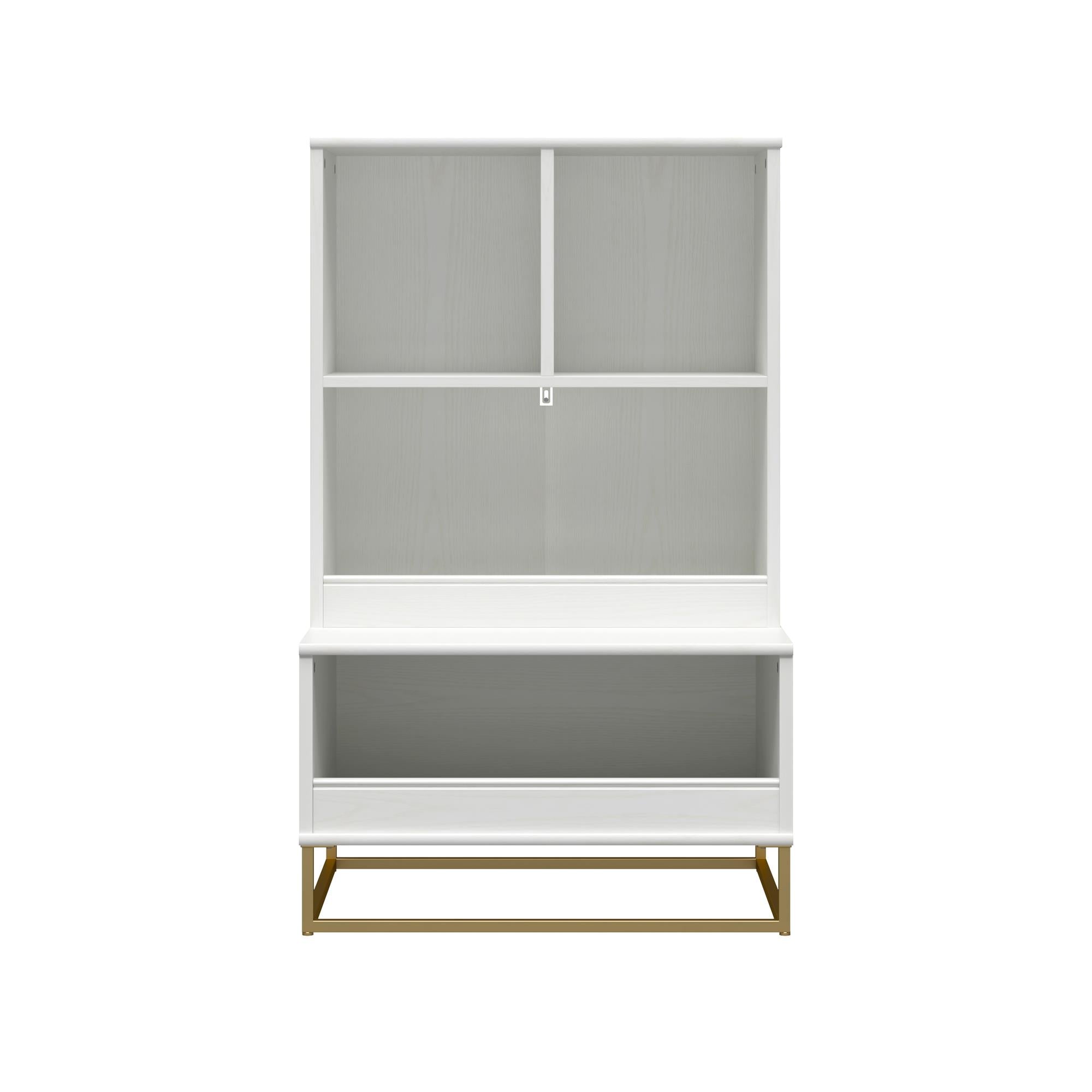 Charlie 3 Piece TV Stand & Toy Storage Organizer / Bookcase Bundle, White - White